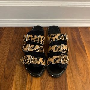 Little Burgundy Leopard Print Sandals